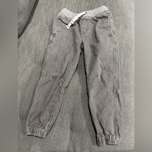 Mini Boden Gray Striped Trousers